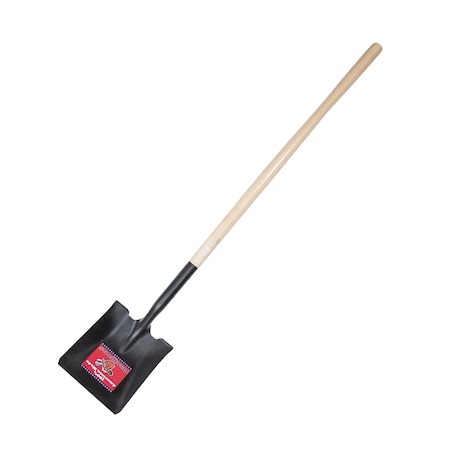Bully Tools Square Point Shovel, 14 ga Steel Blade, Wood Handle 52525